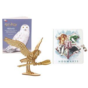 Harry Potter Hogwarts Lock and Key Diary with Hedwig 3D Wood Model Combo